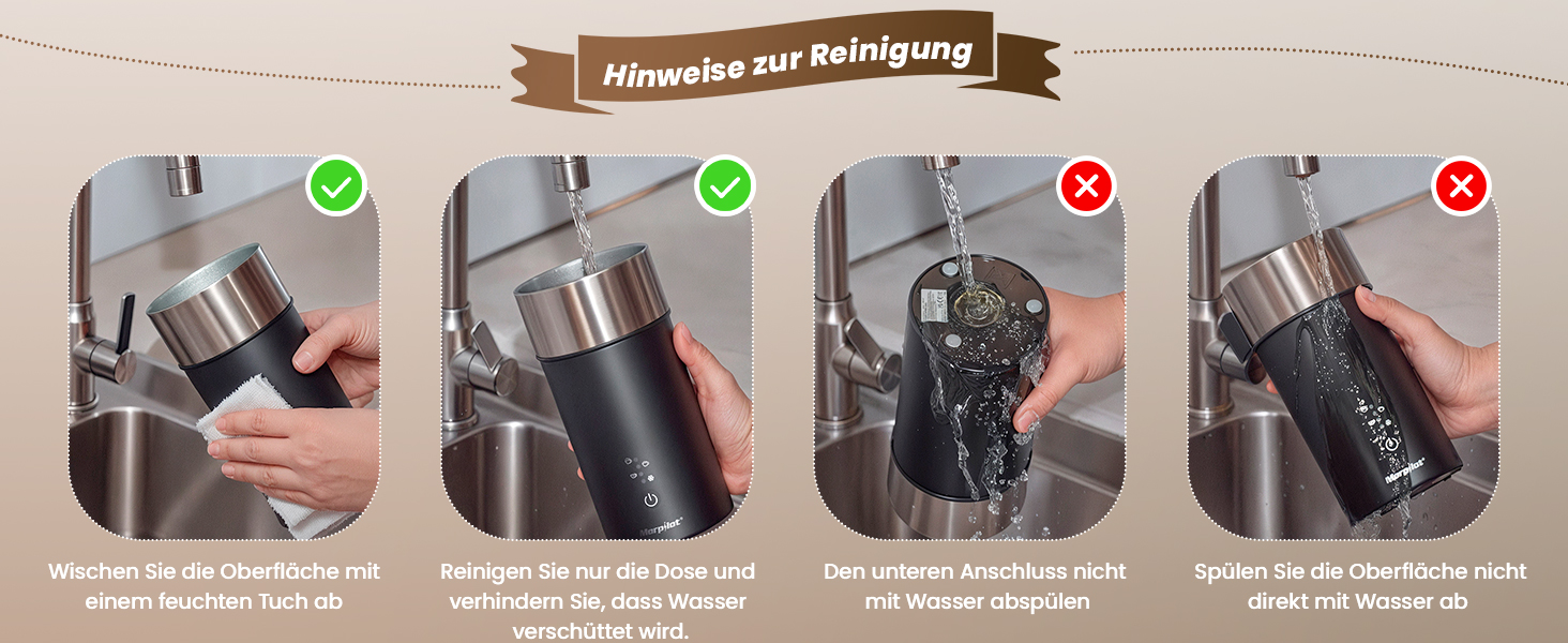 Електричний піноутворювач для молока Morpilot 4-в-1, 240 мл, 400 Вт, з нержавіючої сталі з антипригарним покриттям, для лате макіато та капучино