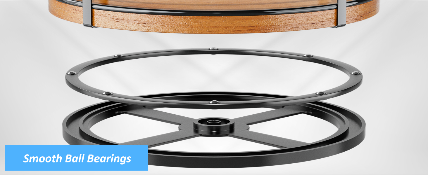Wooden Lazy Susan Turntable Organizer, round, for cabinet, kitchen, countertop, pantry, dining table, bathroom, cafe, bar, spice storage, home decor