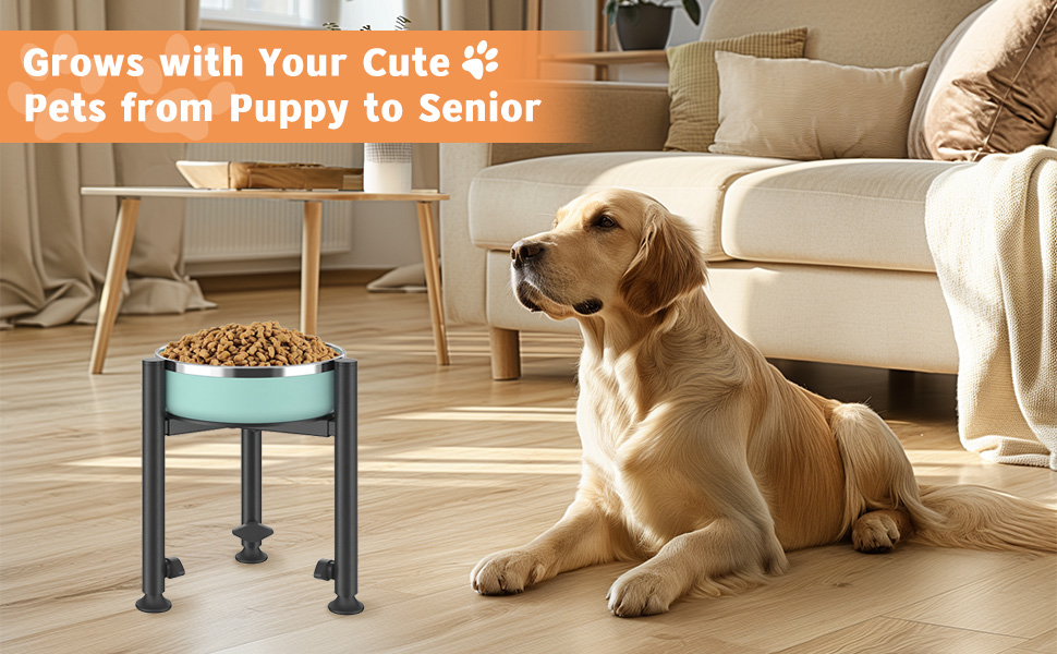 Підставка для годівлі собак з підставкою для лап, регульована по висоті, 15-26 см, металева, для маленьких, середніх та великих собак (тільки підставка)