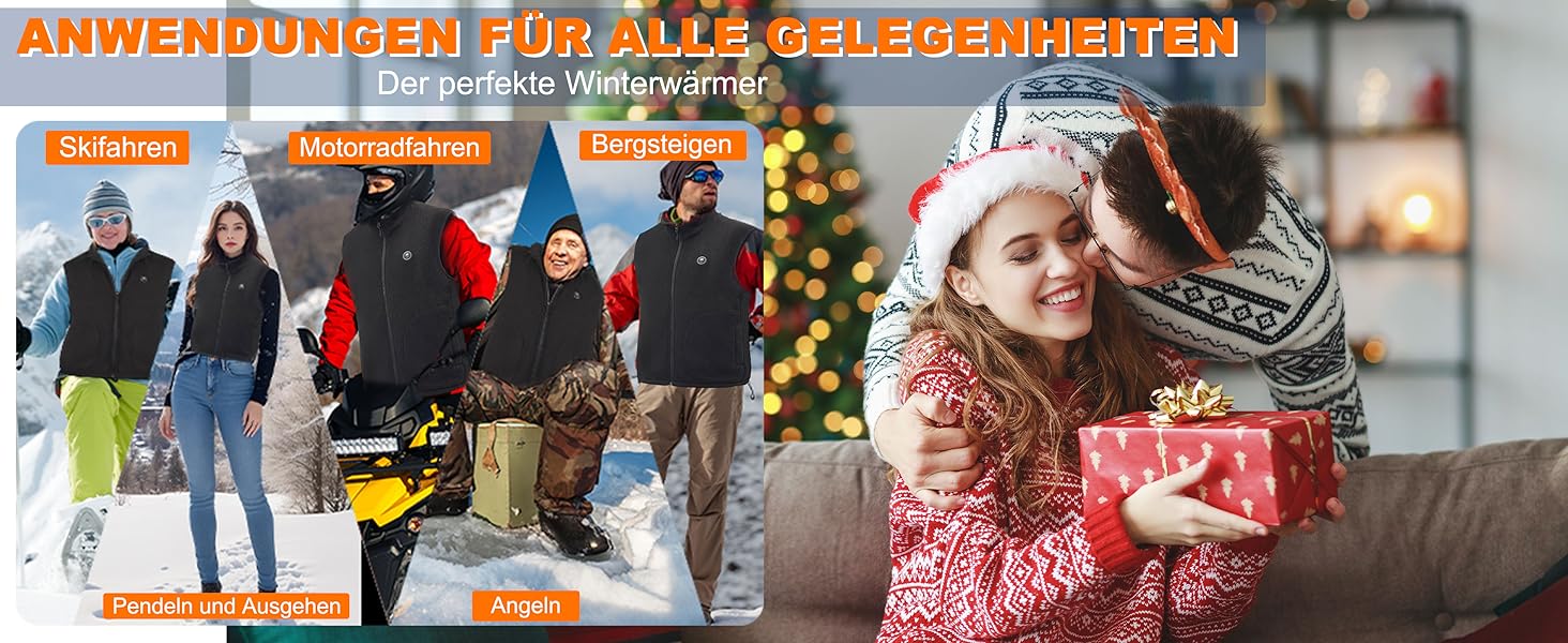 Обогревна жилетка з powerbank 27000mAh для чоловіків та жінок, 14 зон обігріву, 3 температурні режими, для активного відпочинку, мотоцикла, риболовлі, кемпінгу, катання на лижах, чорна