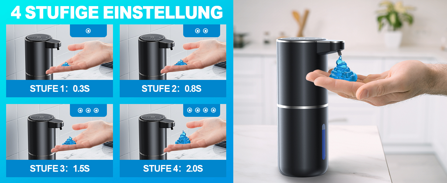 Автоматичний диспенсер для мила Amyzavls, 380 мл, USB, інфрачервоний сенсор, настінний, чорний