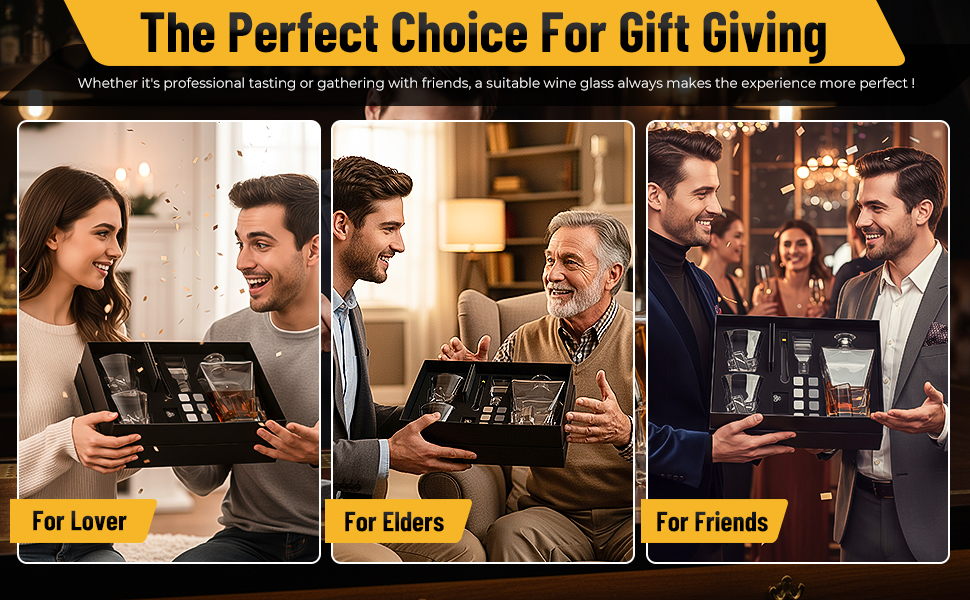 Набір віскі: декантик 800 мл, 2 келихи, 8 каменів, набір віскі та келихів