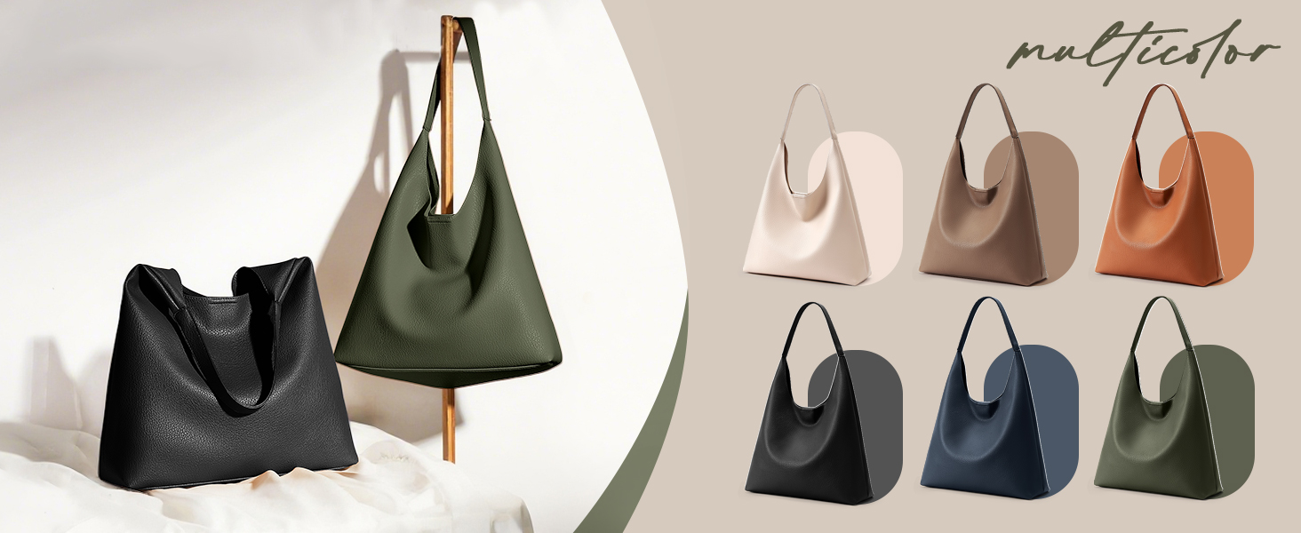 Сумка жіноча KALIDI Shopper Hobo з PU шкіри, чорна, велика для роботи, школи, повсякденна з кнопкою