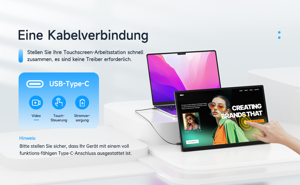 Портативний монітор з тачскріном 15.6