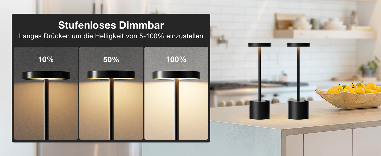 LED настільна лампа бездротова, акумуляторна, торшероподібна, сенсорна, диммування, 3 кольори, регулювання яскравості, для спальні, кафе, чорна, 1 шт.