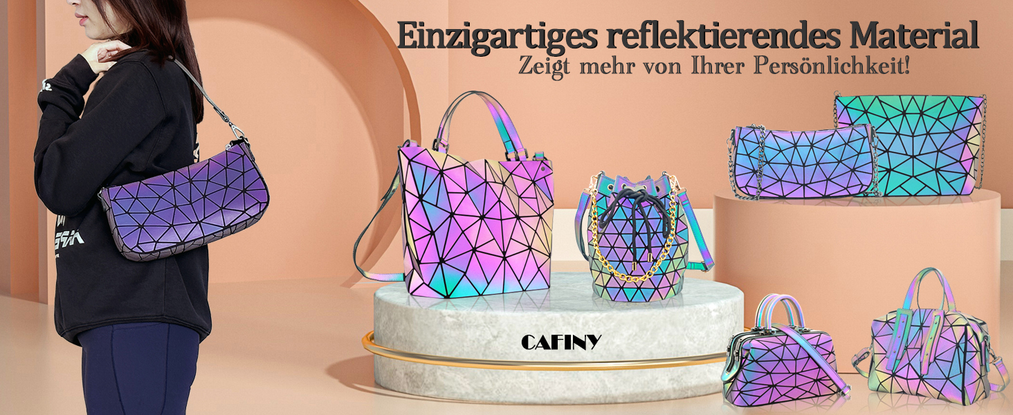 Геометричний гаманець жіночий світловідбиваючий, сумка кросбоді Geometrisches Portemonnaie (Cb-03 Small)