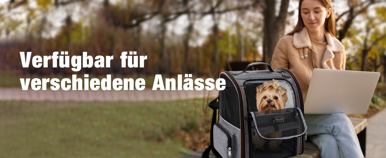 Розширюваний рюкзак для кота/собаки, до 8 кг, сірий. Рюкзак-переноска для тварин з безпечною шнуркою та підстилкою, 32 x 28 x 42 см