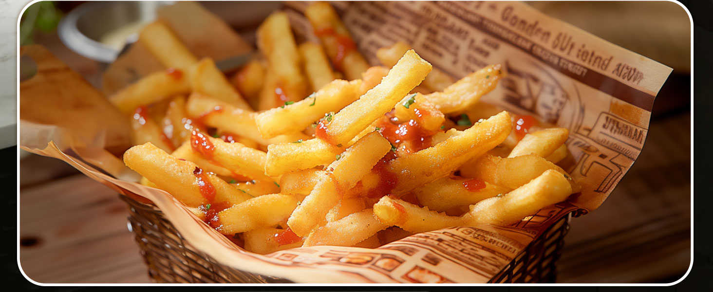 Фритюрниця без олії 7L XXL з сенсорним екраном, 12 програм, 1800W (Чорний/Сірий)