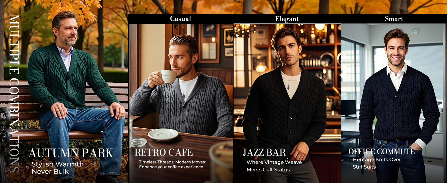 Кардиган чоловічий PJ PAUL JONES з коміром-шарфом, великий в'язання, чорний