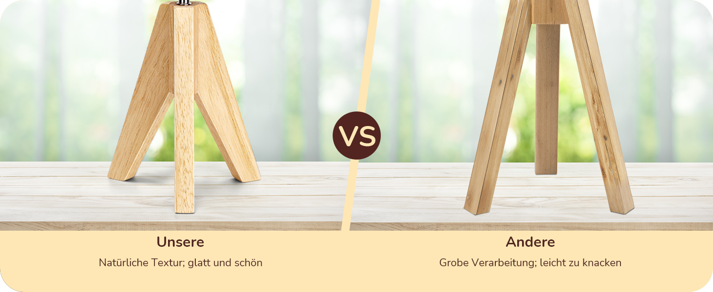 Настільна лампа EDISHINE, 2 шт. у наборі, дерев'яна, з абажуром кольору бежевого льону, цоколь E27, з лампочкою, вінтажний стиль, для спальні, вітальні, подарунок