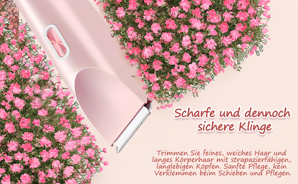Електричний триммер для бікіні Damsel, 2-в-1, водонепроникний IPX7, рожевий. Для тіла, обличчя, брів, вусів, бороди, рук та ніг.