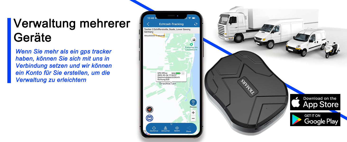 GPS-трекер TKMARS TK905 для авто, магнітний, водонепроникний, без абонплати, 90 днів автономної роботи, 5000 мА·год, з безкоштовним додатком