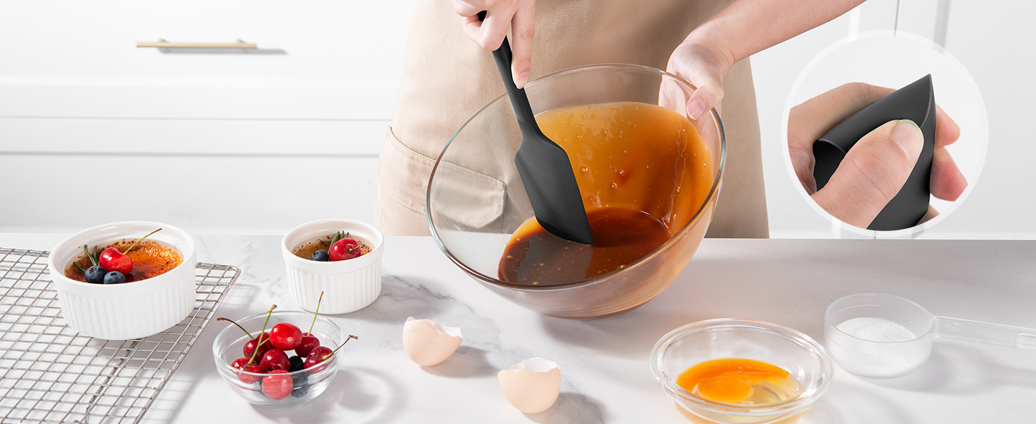 Набір лопаток/скребків для випічки U-Taste (4 шт.) з силікону, стійкі до 315°C, антипригарні, для приготування, випічки та змішування (чорний)