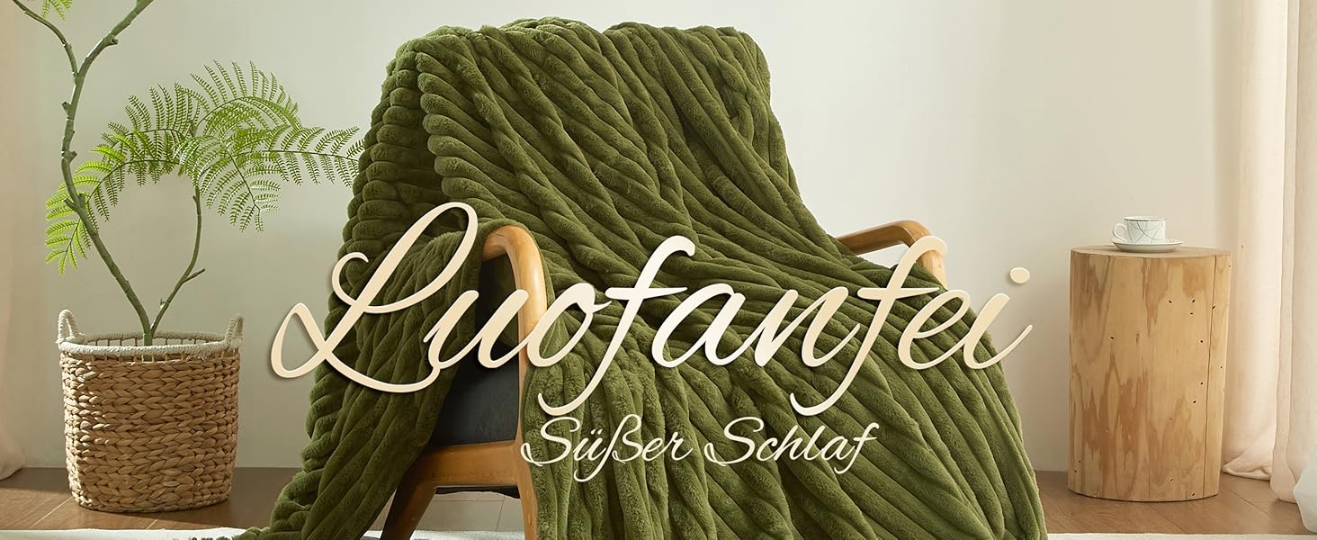 М'яка плюшева ковдра Luofanfei 180x200 см, салатово-кремовий колір, з ефектом 'пухирців', тепла флісова ковдра для спальні, офісу, дивана.