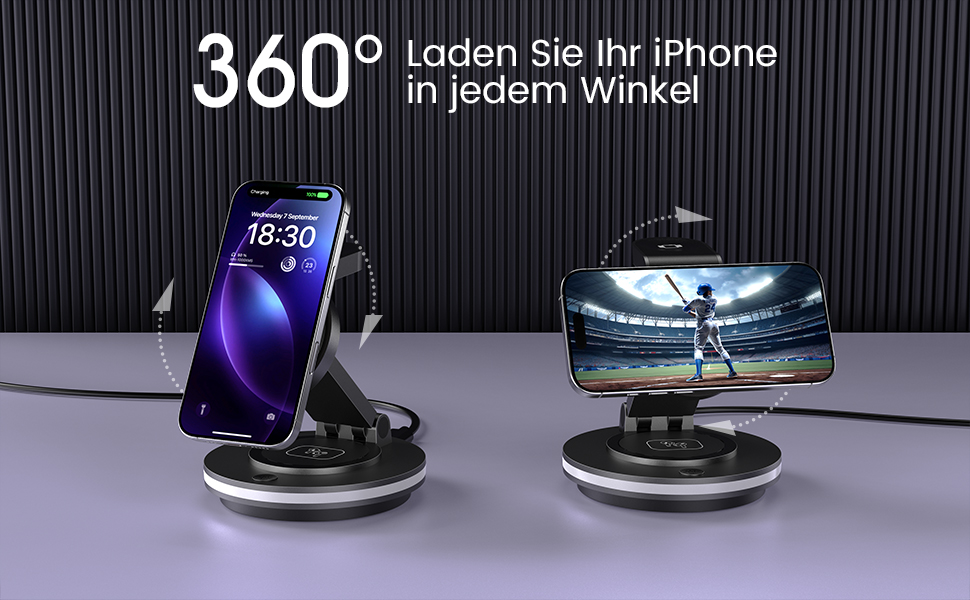 3-в-1 Станція зарядки MagSafe для Apple Watch, iPhone та AirPods (білий/чорний)