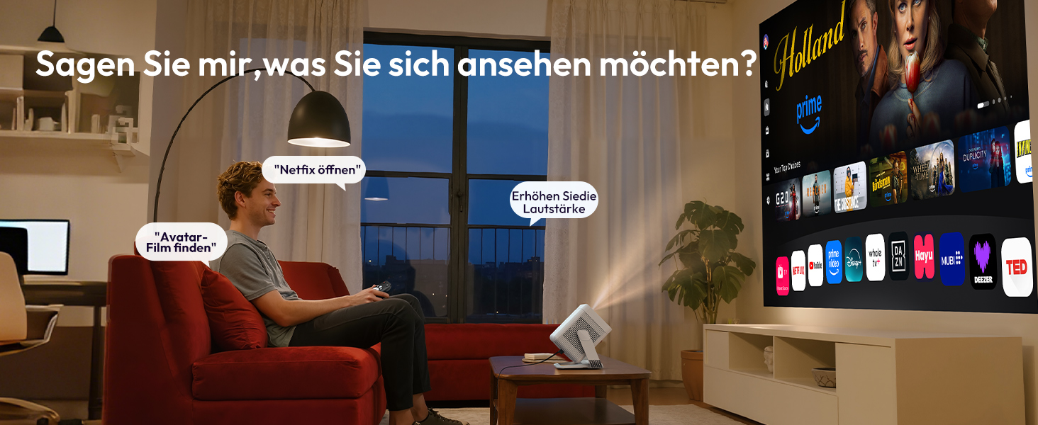 Проектор Smart Beamer N6 Pro: 4K, Full HD, WiFi 6, Автофокус, Netflix, Android/iPhone, для дому та на вулицю