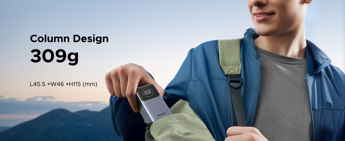 Power Bank UGREEN Nexode 12000mAh 100W з 2 портами, цифровим дисплеєм, USB-C PD 3.0, сумісний з iPhone, Galaxy, iPad та іншими пристроями