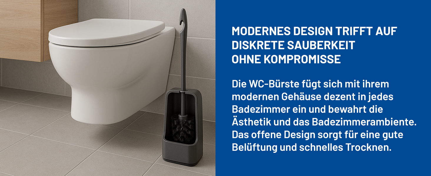 Набір для чищення унітазу Rival 4 шт. Smart Line з PP-щітками – ергономічна ручка – швидке та ретельне очищення – набір для чищення унітазу з очищувачем країв