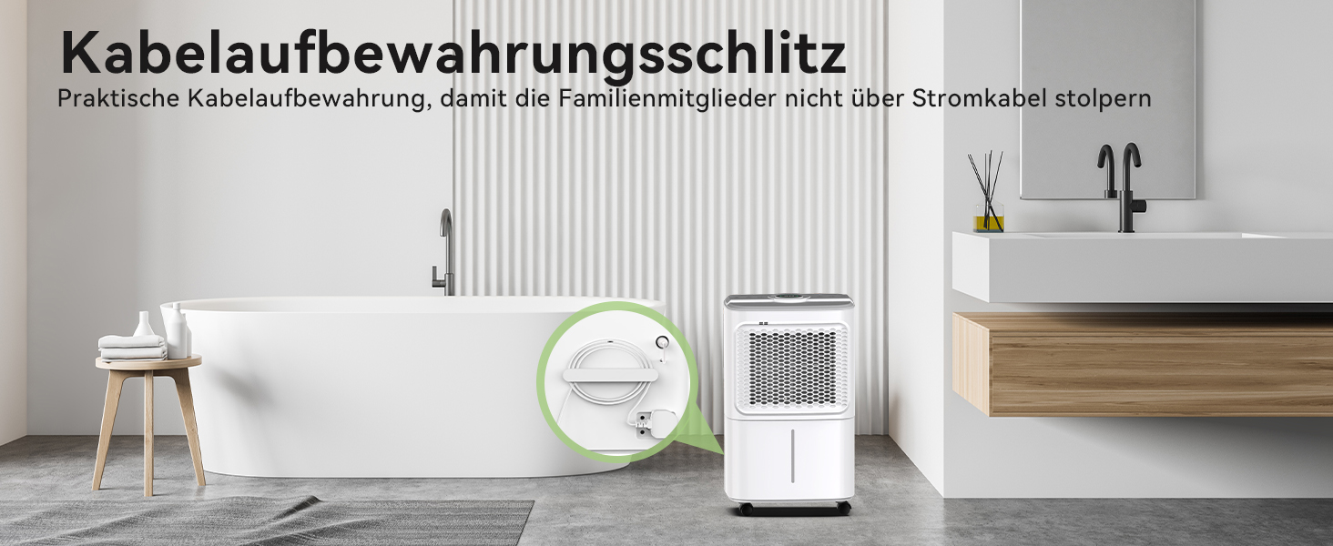 Електричний осушувач повітря Crecolife 12L/24h, 190W, для приміщень 20м², з цифровим дисплеєм та сенсорною панеллю керування, 3 режими осушення, 2 варіанти зливу, таймер 24г
