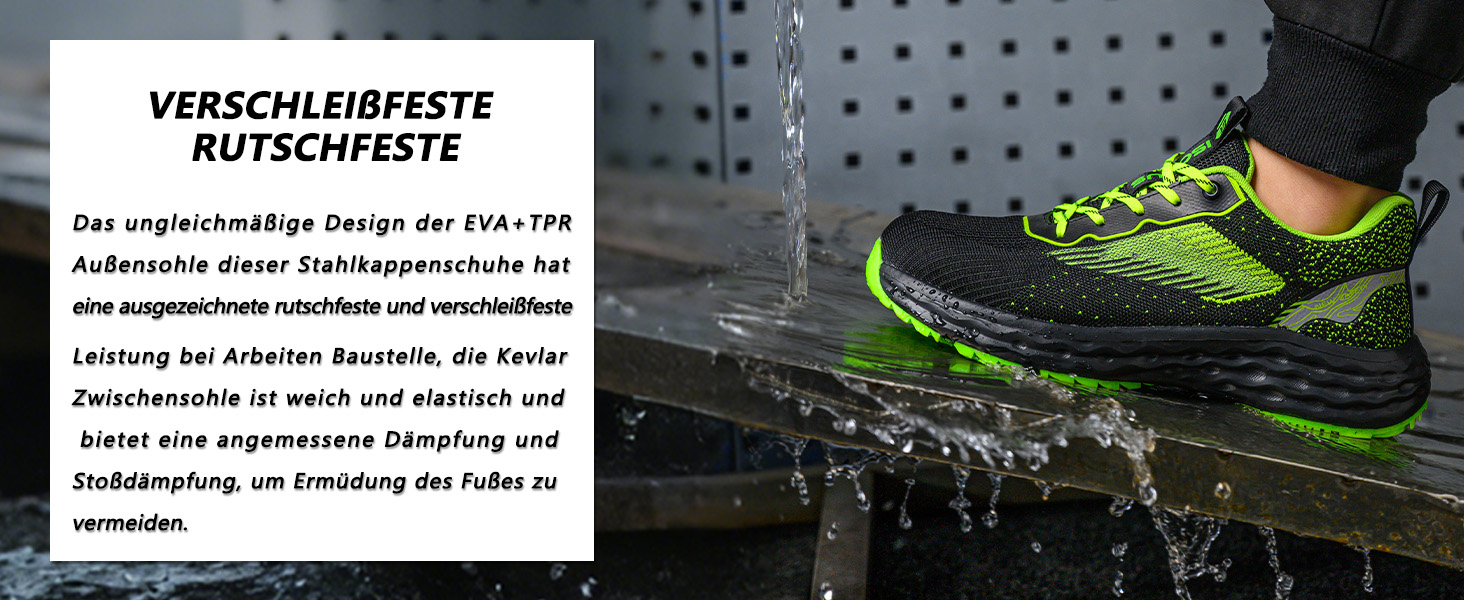 Черевики безпеки ISOOUS для чоловіків та жінок. Легкі, дихаючі, з металевим капаком, антиковзаючі, зручні. Розмір 43 EU, блакитні.