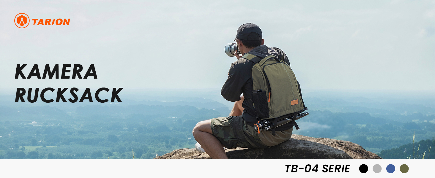 Рюкзак для фотокамери TARION: водонепроникний, легкий, компактний, з відділенням для ноутбука 15' та захисною накидкой. Колір: зелений