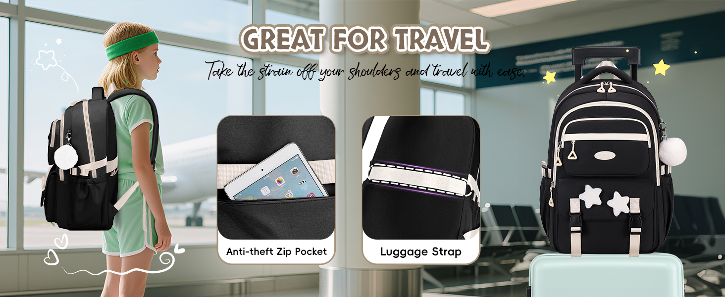 Набір шкільних рюкзаків для дівчаток Lässig: 3 шт. (рюкзак, ланчбокс, пенал) для 2-5 класів. Чорний шкільний рюкзак для підлітків та дітей.