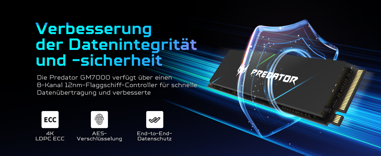 SSD Acer Predator GM7000 1TB NVMe PCIe Gen4 з DRAM Cache - Внутрішній SSD для ПК, Ноутбука, PS5