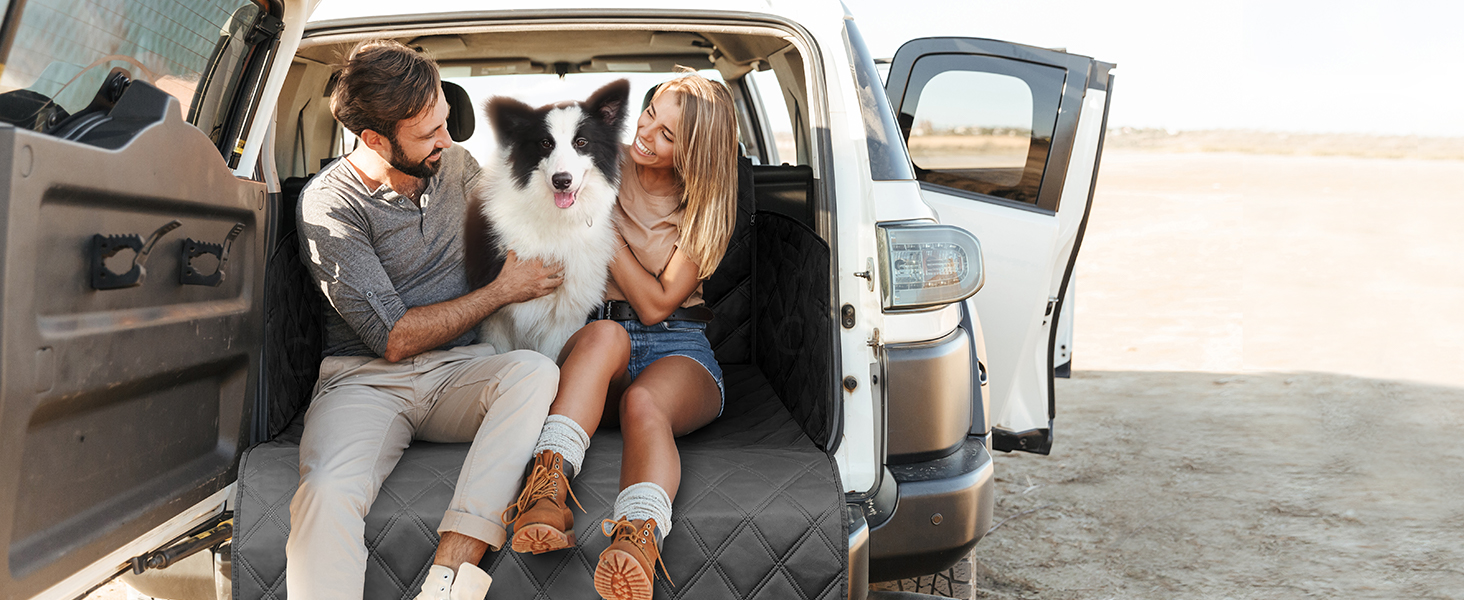 Захист для багажника автомобіля KYG для собак з нековзним покриттям, захистом бокових панелей та краю завантаження, універсальний килимок для багажника, ковдра для собак в авто, водонепроникний та стійкий до подряпин, 195 * 105 см