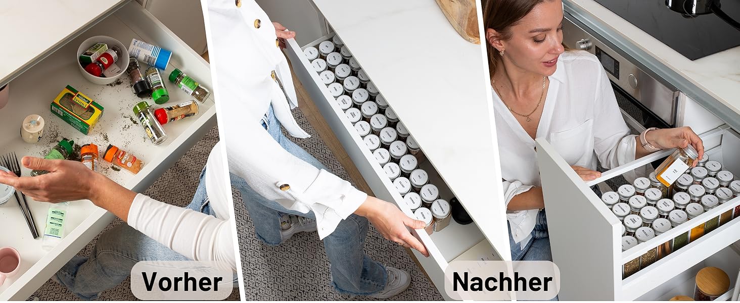 Набір скляних банок для спецій Deco haus® (36 шт.) з кришками, етикетками та ситами