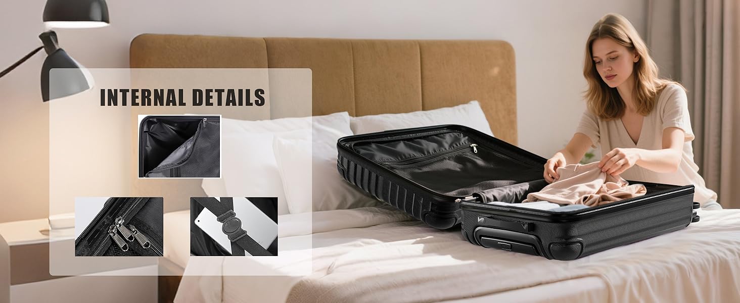 Набір валіз 3 в 1, жорсткий корпус, валізи та ролери з 4 колесами та кодовим замком, ручна валіза, темно-зелений набір