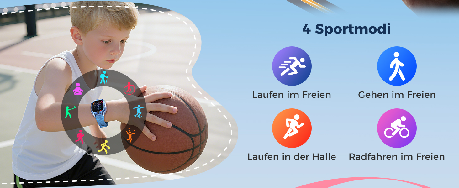 Дитячий розумний годинник KI з GPS та телефоном - 2025. Розумний годинник для дітей з відеодзвінками, чатом, Wi-Fi, 47 іграми, шкільним режимом, 4 спортивними режимами, подарунок для підлітків 5-13 років (блакитний)