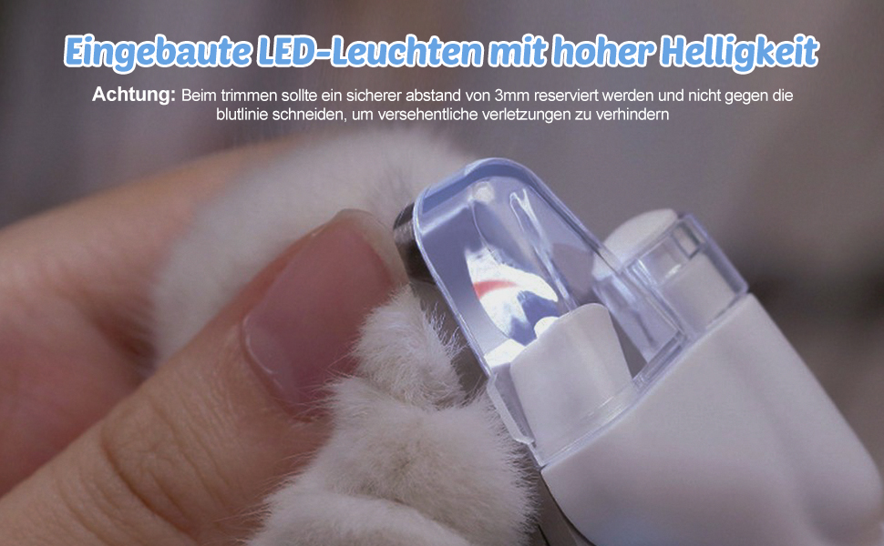 Тример для когтів домашніх тварин DONGKER з LED-підсвічуванням та гострою клинком, для собак та котів середніх та маленьких порід