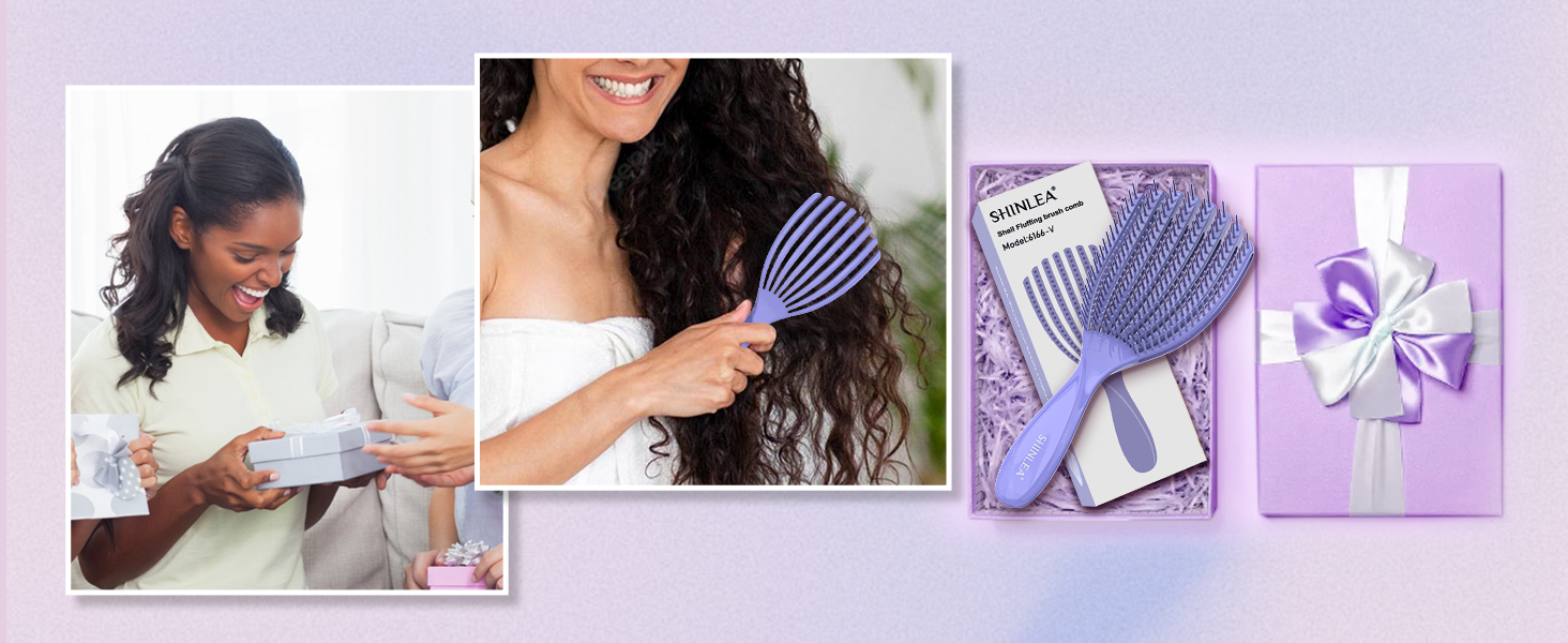 Щітка для кучерявого волосся: розплутування, розгладження, зменшення пошкоджень, для жінок, чоловіків, дітей, фіолетовий колір