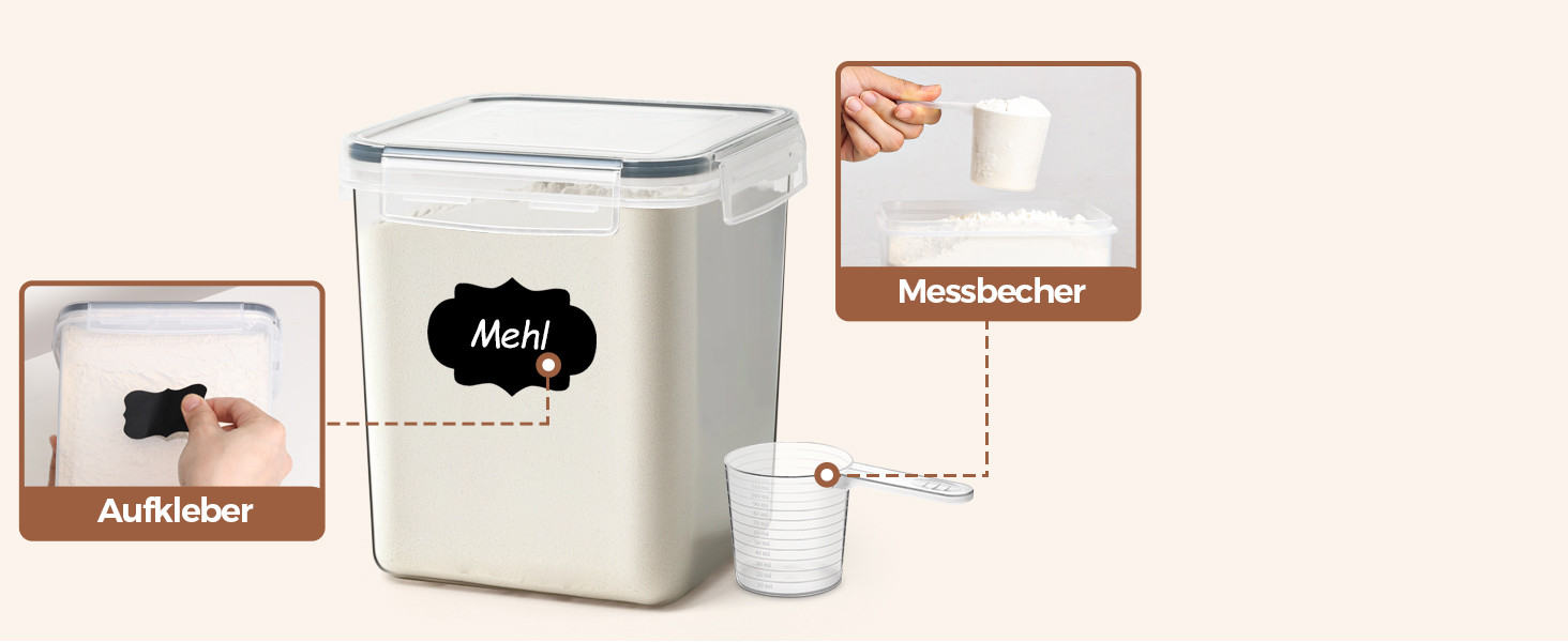 Набір контейнерів для борошна ComSaf 2.5L (3 шт.) - герметичні, для зберігання круп, мюслі, борошна, мигдалевого борошна