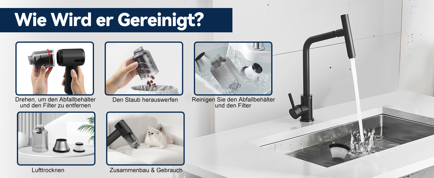 Акумуляторний пилосос AGARLE для авто, ручний міні-пилосос, багатофункціональний з насадкою, для видалення шерсті тварин, потужність 6000 Па