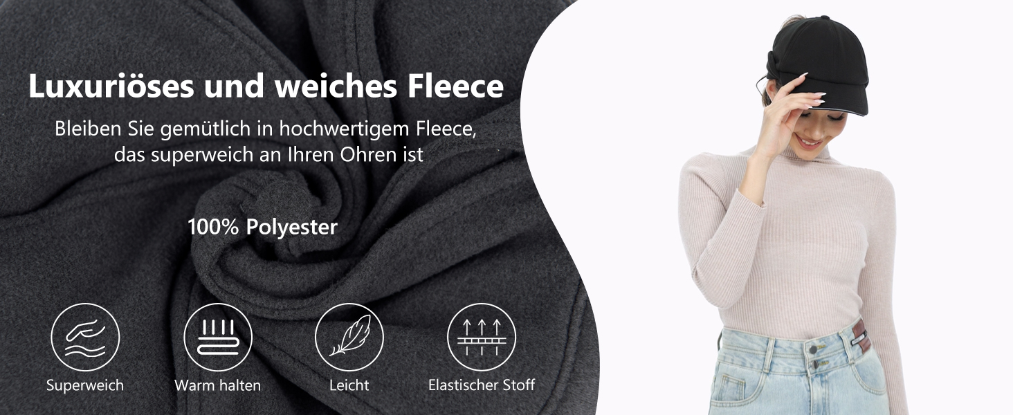Флісова шапка-пончик GADIEMKENSD для жінок з відбиваючими елементами, регульованим козирком та нагрівачами для вух, 55-58, хакі