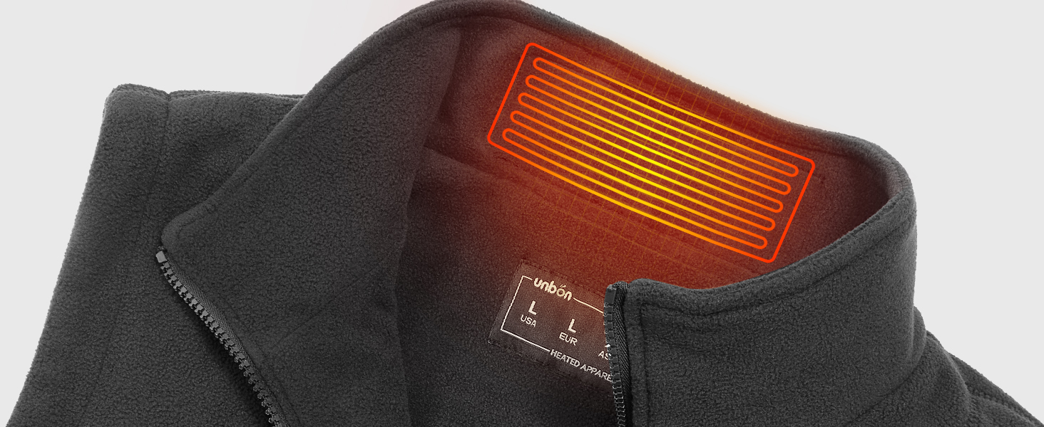 UNBON Гріюча жилетка з флісу, чоловіча жилетка з підігрівом, жилетка з Powerbank 10000mAh USB, 3 режими нагріву, 6 зон нагріву (M, сіра)