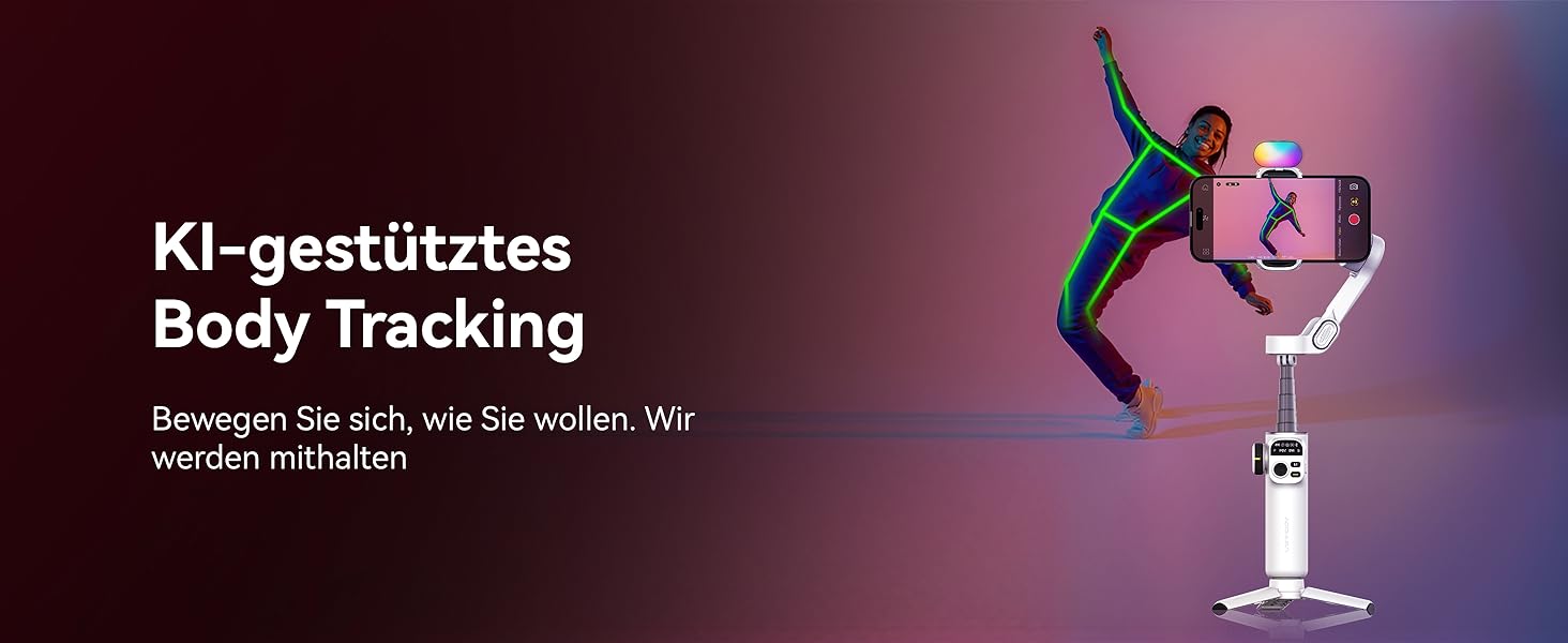 Стабілізатор для iPhone та Android від AOCHUAN: 3-осьовий гімбал з OLED-дисплеєм та подовжувачем 7,8 дюймів (Smart X2 Kit)