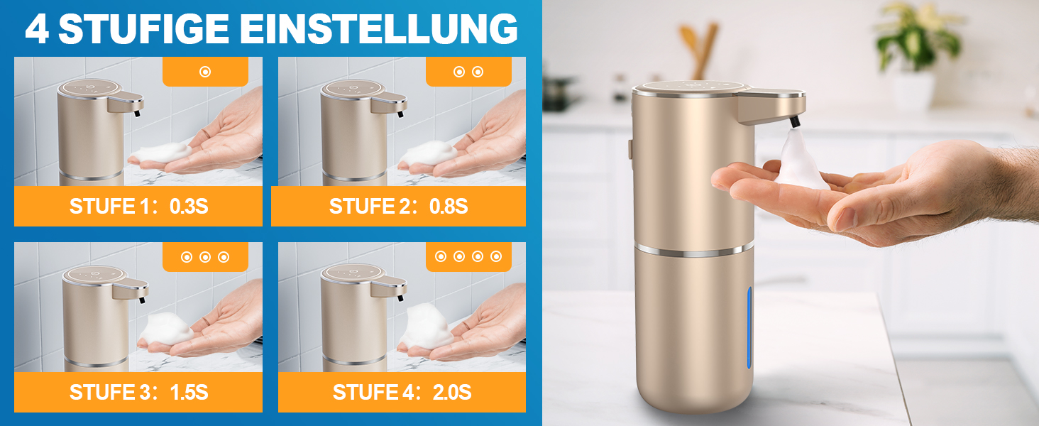 Автоматичний диспенсер для мила Amyzavls, 380 мл, USB, сенсорний, для ванної, кухні, офісу, інфрачервоний сенсор, підтримка рідкого та пінного мила