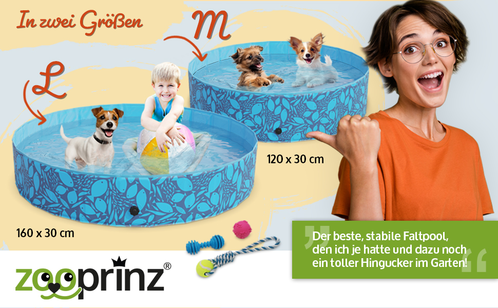 Зручний надувний басейн для собак, дітей - ZooPrintz, 120x30 см