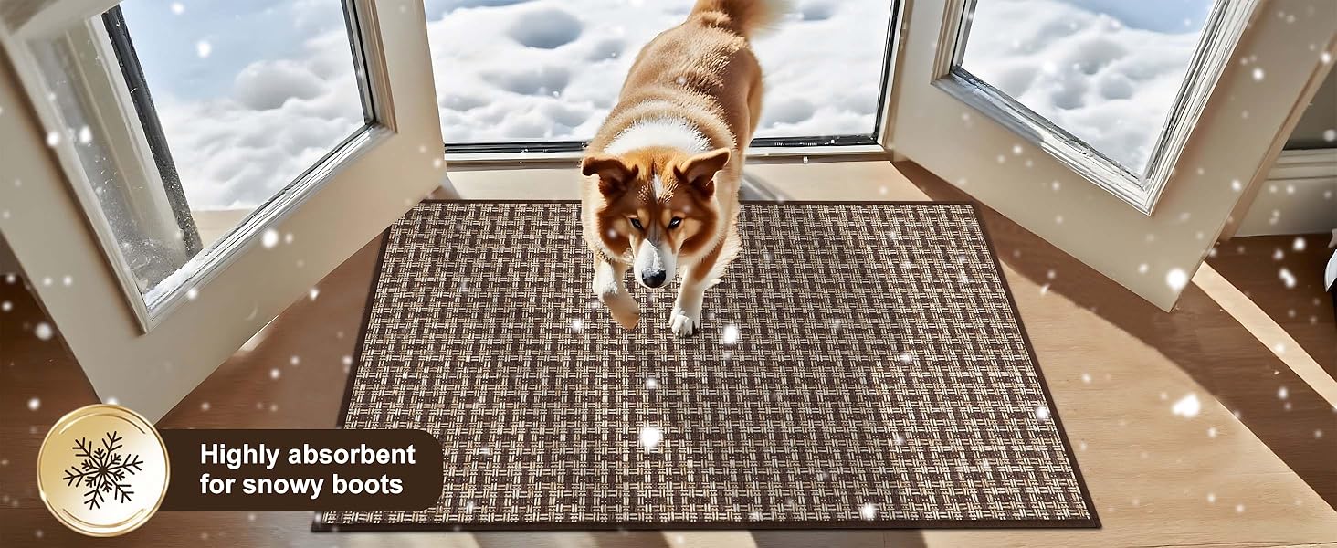 Килимок для дому 41x61 см, антиковзаюча підлога, для входу, коричневий