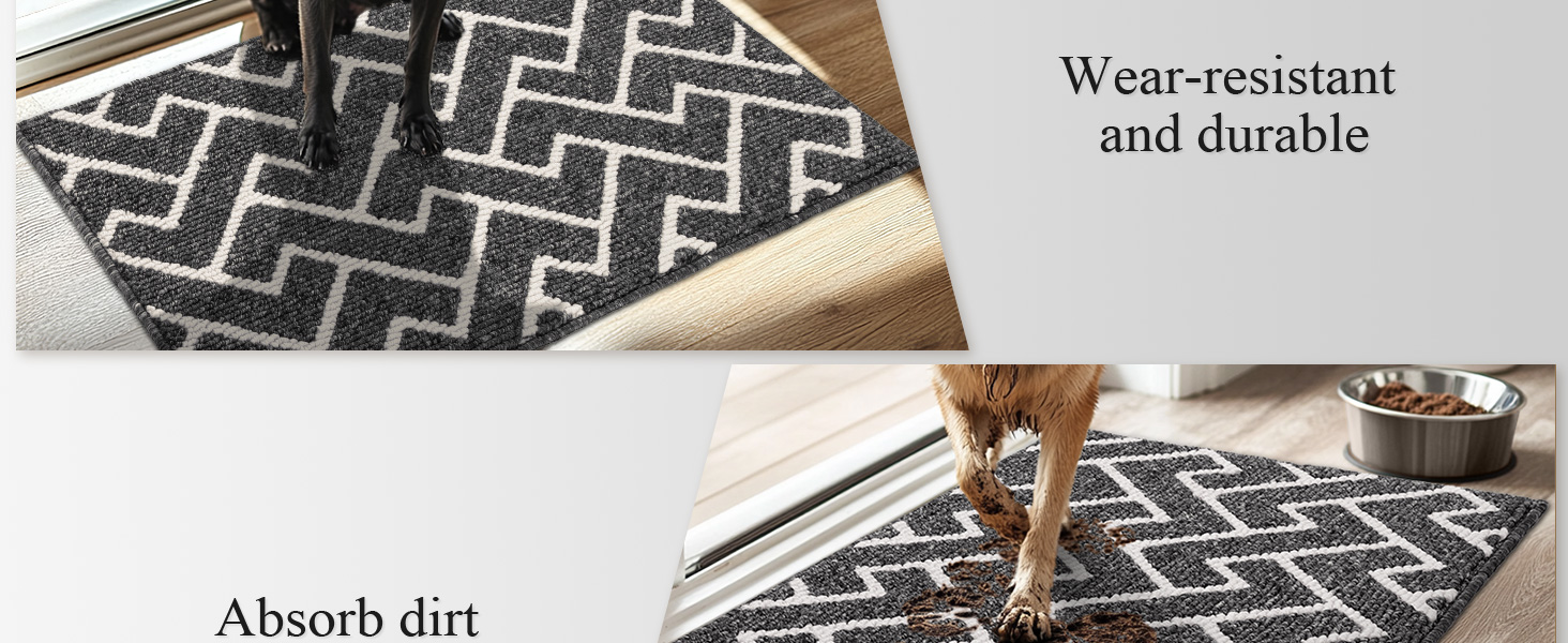 Килимок для дому Black 50 x 80 см, вологостійкий, антиковзаючий. Підходить для входу, коридору, саду, дому та тварин. Прямокутна форма, чорний колір