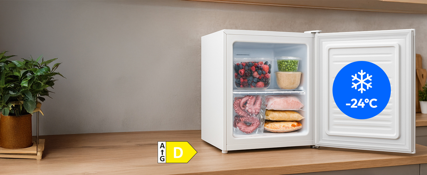 Міні-морозильна камера MEDION MD37675 сірого кольору (33 літри, 51 см, регульовані ніжки, ручка-виїмка, ручне регулювання температури, 4 зірки)