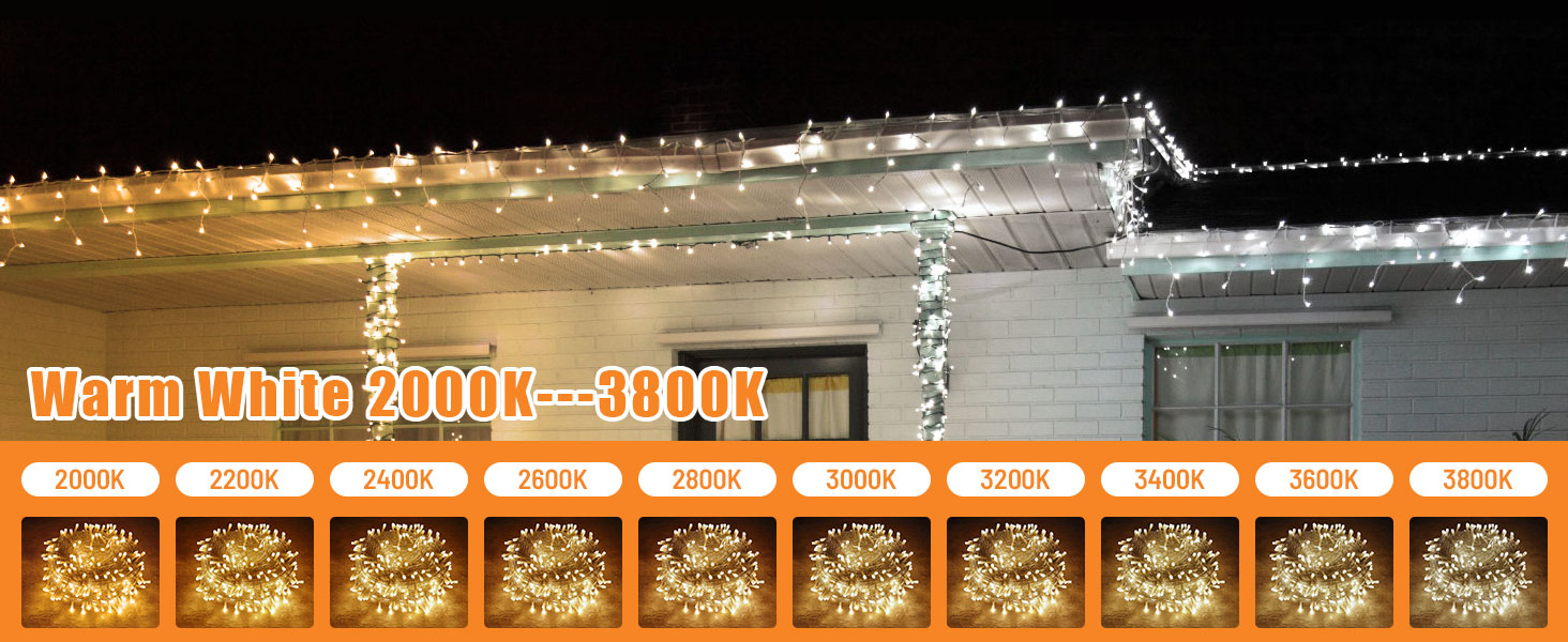 Гірлянда світлодіодна Gresonic 200 LED, струмопровідна, для декору, тепле світло, 9 режимів, з пультом дистанційного керування, для дому та саду