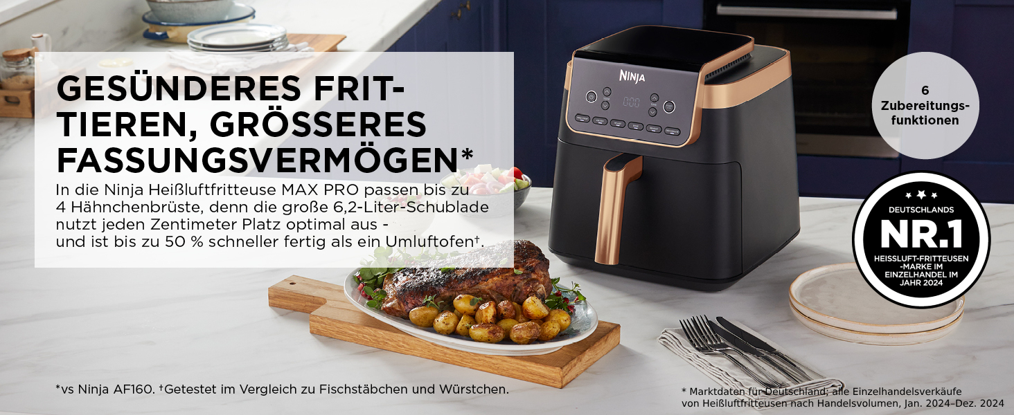 Фритюрниця Ninja Foodi FlexDrawer Dual Zone, Airfryer AF500EU, 7-в-1, подвійні зони, знімний роздільник, антипригарне покриття