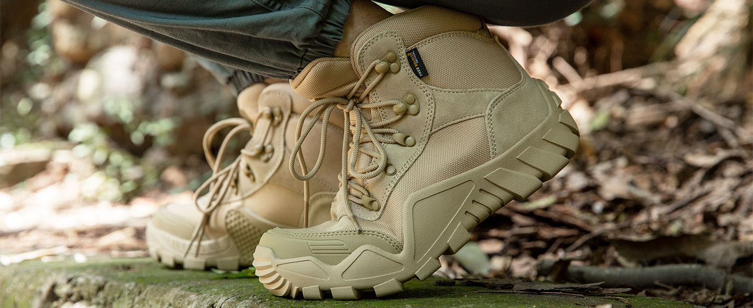 Черевики FREE SOLDIER для чоловіків: тактичні, туристичні, бойові. Зручні черевики для трекінгу, полювання, роботи, військових тренувань. Розмір 45 EU, пісочний колір