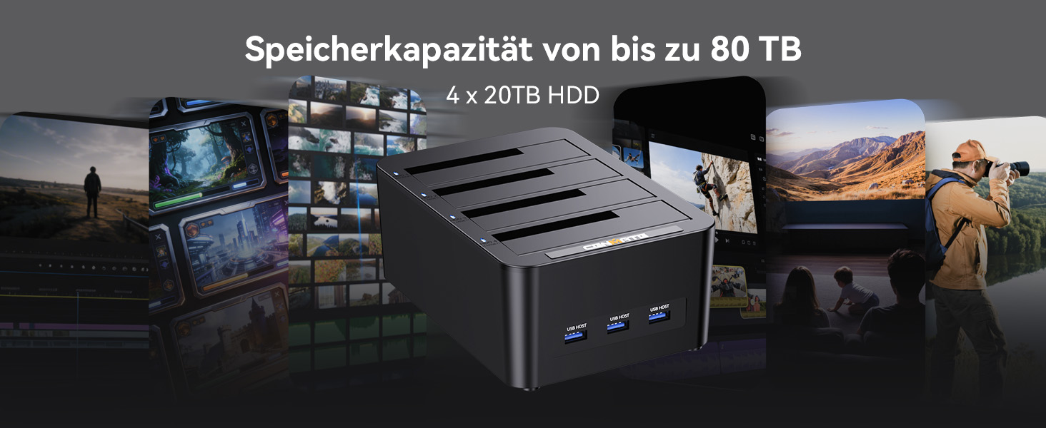Док-станція для жорстких дисків CENMATE на 3 слоти для 2.5/3.5