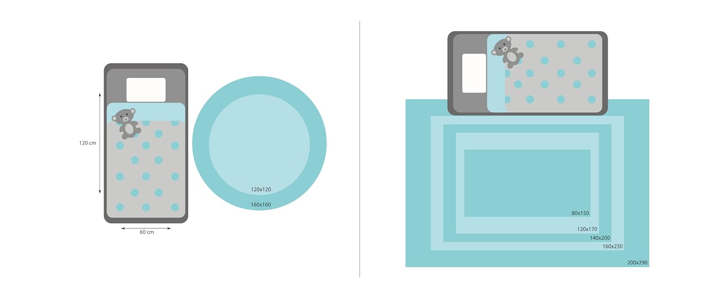 Дитячий килим круглий Elefant Design, короткий ворс, блакитно-сірий 120 см для хлопчиків та дівчаток. Антиалергенний, м'який килим в дитячу кімнату