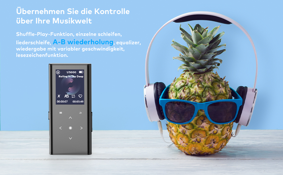 MP3-плеєр ZOOAOXO 64GB з Bluetooth 5.2, радіо, диктофоном та HiFi звуком