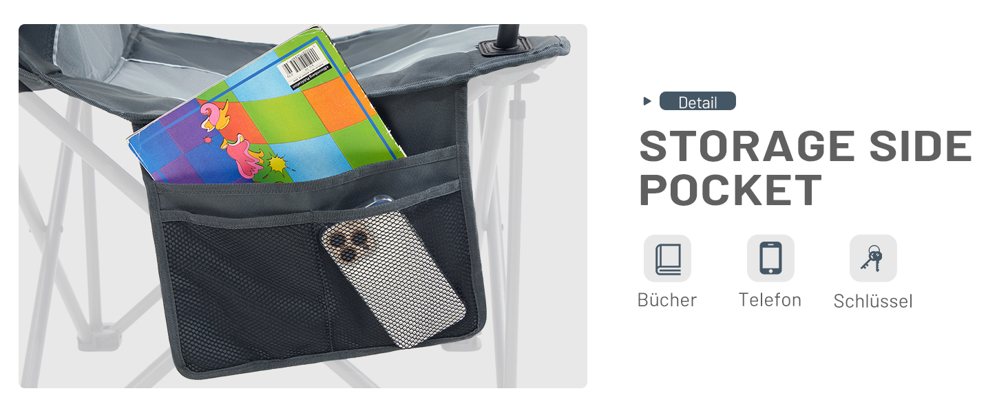 Кампінговий стілець розкладний Timber Ridge 2 шт, 200 кг, сірий, з ізольованою сумкою-холодильником, 63 см ширина сидіння - зручний для кемпінгу, риболовлі, саду